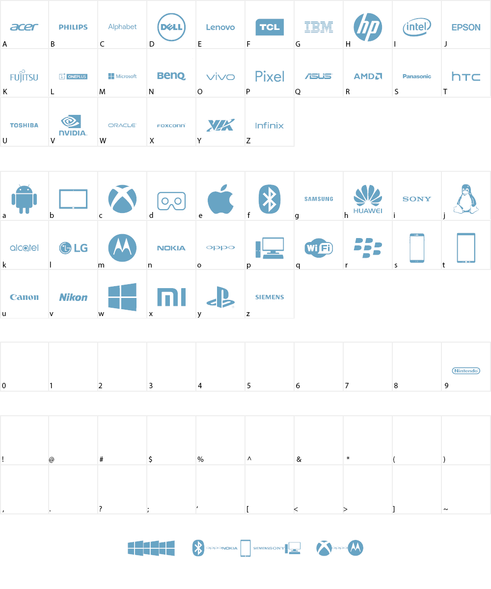 Font Logos Technology Font Character